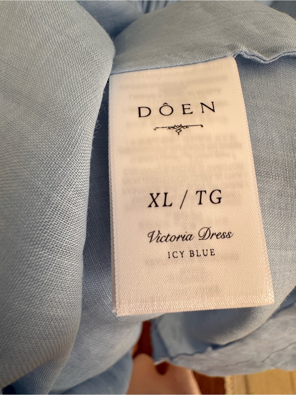 Doen Victoria Icy Blue Midi Dress with V-Neck NWOT - Picture 6 of 8
